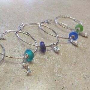 Reseller or gift lot   of 6 bangle bracelets Beachglass bead